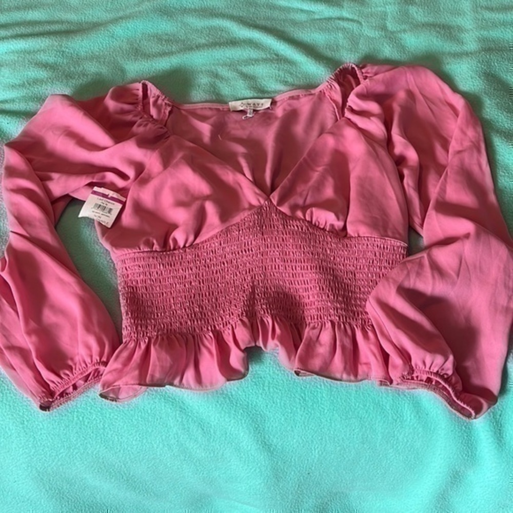 WAYF Pink Blouse Size Large NWOT